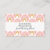 Carte De Visite Boho rose arc-en-ciel (Devant)