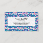 Carte De Visite Boho rose et bleu brosse (Dos)