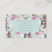 Carte De Visite Boho rose Fleurs sauvages Floral Skylight Peinture (Dos)