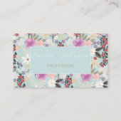 Carte De Visite Boho rose Fleurs sauvages Floral Skylight Peinture (Devant)