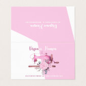 Carte De Visite Boho Rose Floral Seamstress machine à coudre plié (Extérieur déplié)