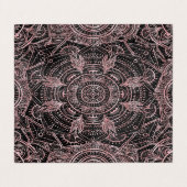 Carte De Visite Boho Rose Gold Grey Mandala Design élégant (Extérieur déplié)