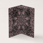 Carte De Visite Boho Rose Gold Grey Mandala Design élégant (Intérieur)