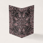 Carte De Visite Boho Rose Gold Grey Mandala Design élégant (Extérieur)