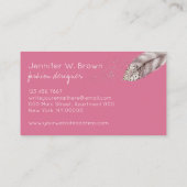 Carte De Visite Boho rose main dessinée Angel Bird Feather (Dos)