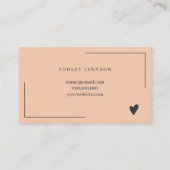 Carte De Visite Boho rose marine bleu script commander merci (Dos)