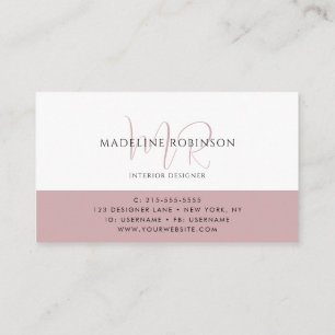 Carte De Visite Boho rose minimaliste moderne