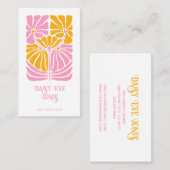 Carte De Visite Boho rose or orange rétro Floral (Devant / Derrière)