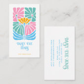 Carte De Visite Boho rose or orange rétro Floral (Devant / Derrière)