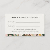 Carte De Visite Boho rose Turquoise Vert Peint Floral Référencer U (Dos)