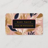 Carte De Visite Boho rose vif Feuilles Collection moderne (Devant)