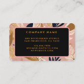 Carte De Visite Boho rose vif Feuilles Collection moderne (Dos)