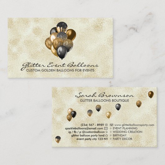 Carte De Visite Boho rustic Balloon Decoration (Devant / Derrière)
