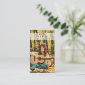 Carte De Visite Boho Singer Musicien Photo Médias sociaux QR Code (Debout devant)