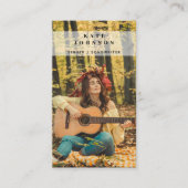 Carte De Visite Boho Singer Musicien Photo Médias sociaux QR Code (Devant)