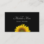 Carte De Visite Boho Sunflower Code QR Botanique Noir (Devant)