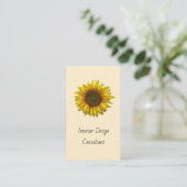 Carte De Visite Boho Sunflower QR code Designer Rustic Cream (Debout devant)