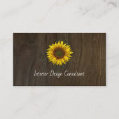 Carte De Visite Boho Sunflower QR code Rustic Barn Wood (Devant)
