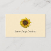 Carte De Visite Boho Sunflower QR code Rustic Interior Designer  (Devant)