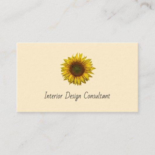 Carte De Visite Boho Sunflower QR code Rustic Interior Designer  (Devant)