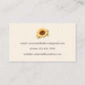 Carte De Visite Boho Sunflowers Any Profession (Dos)
