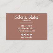 Carte De Visite Boho tendance rétro - moderne brun et blanc (Dos)