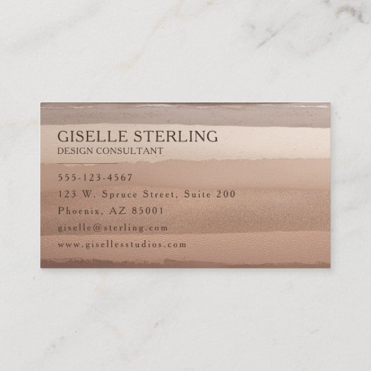 Carte De Visite Boho Terracotta Aquarelle Monogramme Abstrait (Dos)