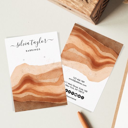 Carte De Visite Boho Terracotta Earring Necklace display card
