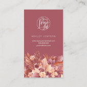 Carte De Visite Boho terracotta logo floral commander merci busine (Dos)