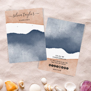 Carte De Visite Boho Terracotta Marine Porte-bijoux Médias sociaux