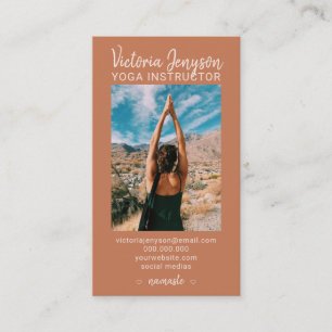Carte De Visite Boho terracotta méditation spirituelle photo yoga