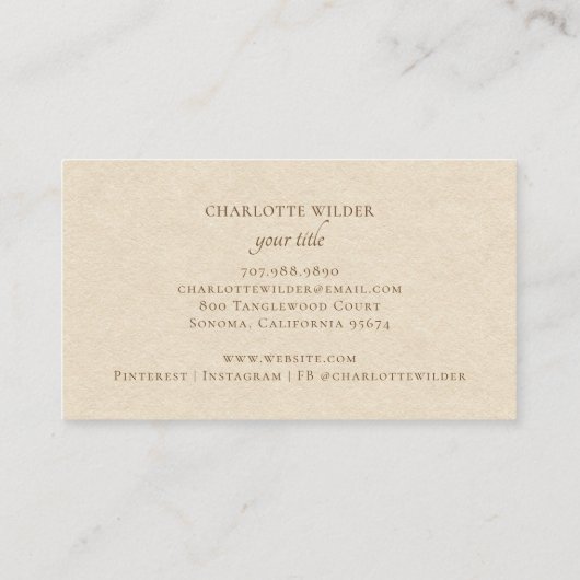 Carte De Visite Boho Terracotta Sable Abstrait (Dos)