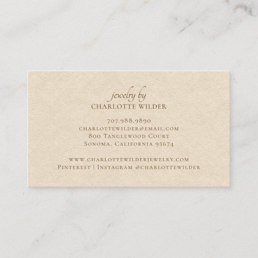 Carte De Visite Boho Terracotta Sable Bijoux artisanaux Abstraits (Dos)