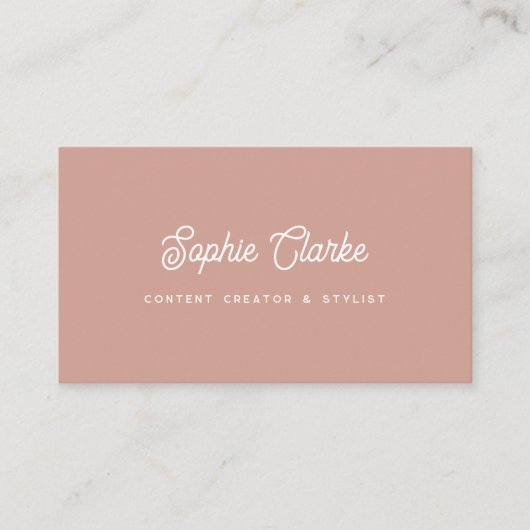 Carte De Visite Boho Terracotta | Script rétro avec code QR (Devant)