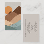 Carte De Visite Boho Terracotta Sun Mountains (Devant / Derrière)