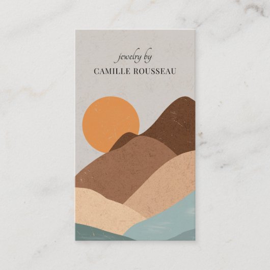 Carte De Visite Boho Terracotta Sun Mountains Bijoux artisanaux (Devant)