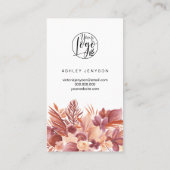 Carte De Visite Boho terre cuite logo floral commander merci (Dos)