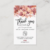 Carte De Visite Boho terre cuite logo floral commander merci (Devant)