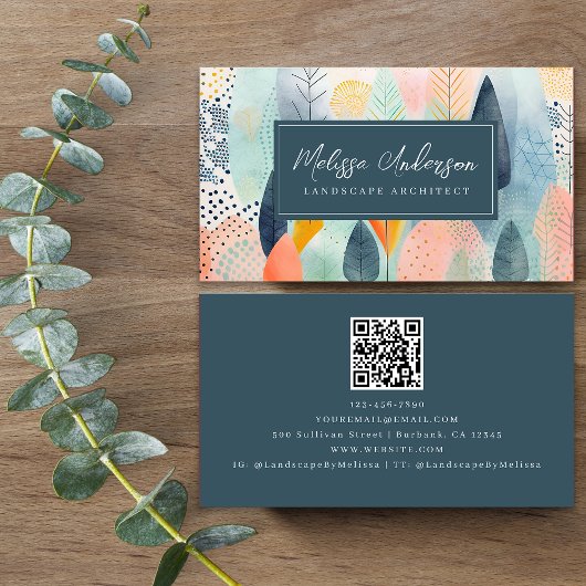 Carte De Visite Boho Trees Architecte paysager