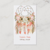 Carte De Visite Boho Tribal Dream Catcher Flèches Plumes fleurs (Devant)
