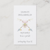 Carte De Visite Boho Tribal Dream Catcher Flèches Plumes fleurs (Dos)