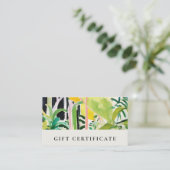 Carte De Visite Boho Tropical Foliage Botanical Gift Certificate (Debout devant)