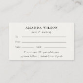 Carte De Visite Boho Tropical Foliage Botanical Gift Certificate (Dos)