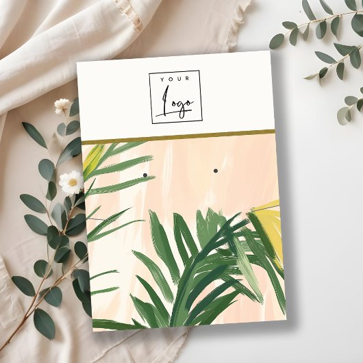 Carte De Visite Boho Tropical Palm Feuille Collier d'oreille Logo
