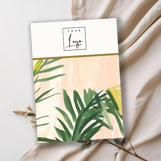 Carte De Visite Boho Tropical Palm Leaf Blank Jewelry Porte Logo