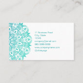 Carte De Visite Boho Turquoise et instructeur de Yoga Turquoise Ma (Dos)