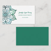 Carte De Visite Boho Turquoise Mandala (Devant / Derrière)