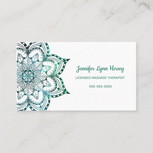 Carte De Visite Boho Turquoise Mandala (Devant)