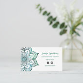 Carte De Visite Boho Turquoise Mandala LMT (Debout devant)