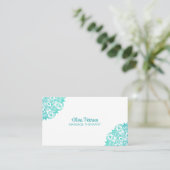 Carte De Visite Boho Turquoise Mandala Massage Therapist (Debout devant)